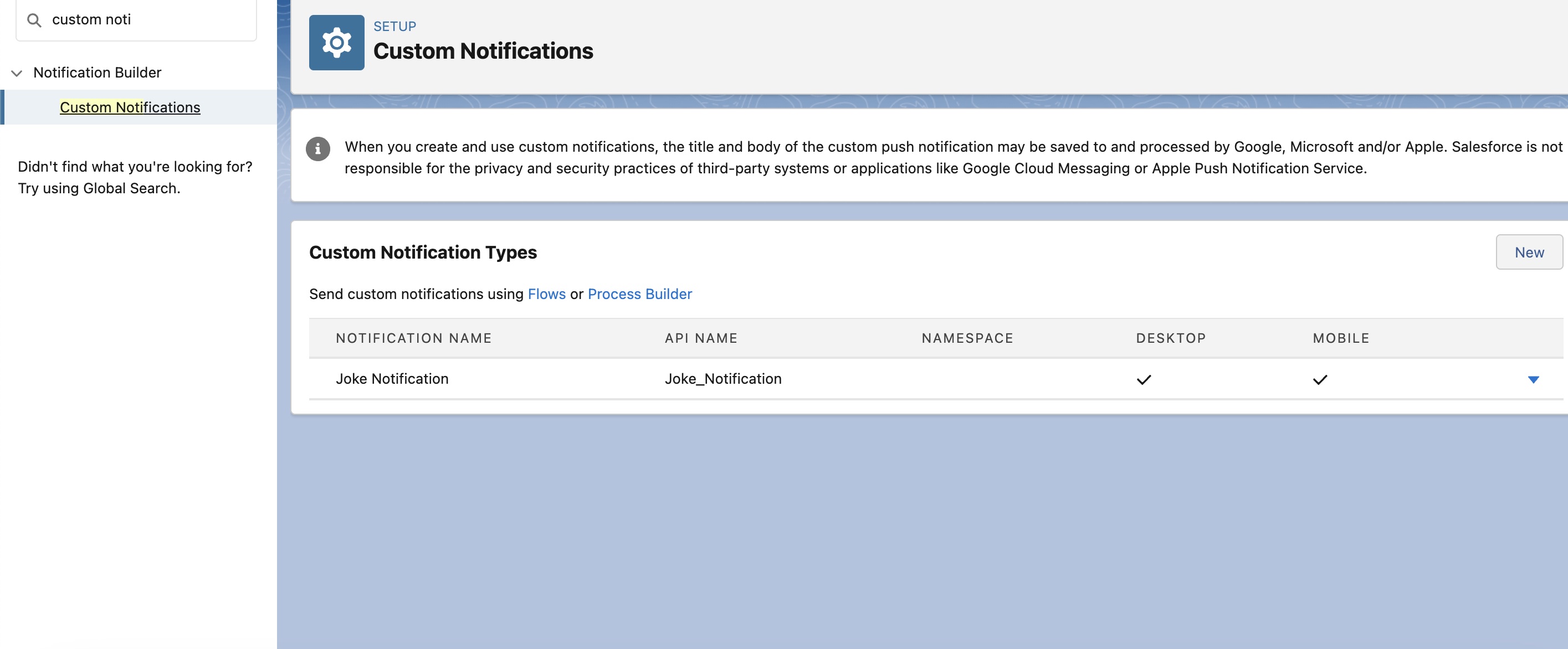 Joke API Custom Notification Type