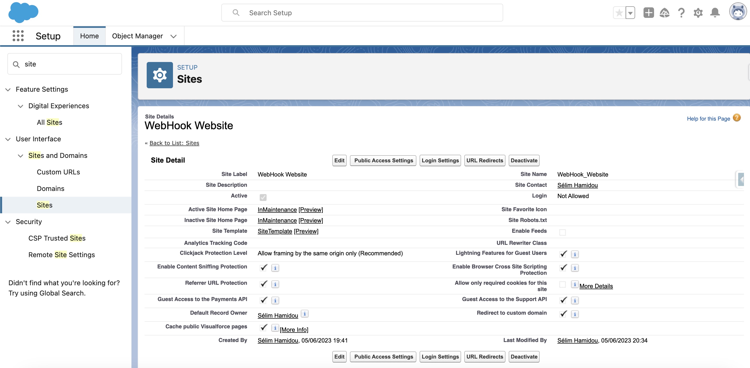 Public site creation