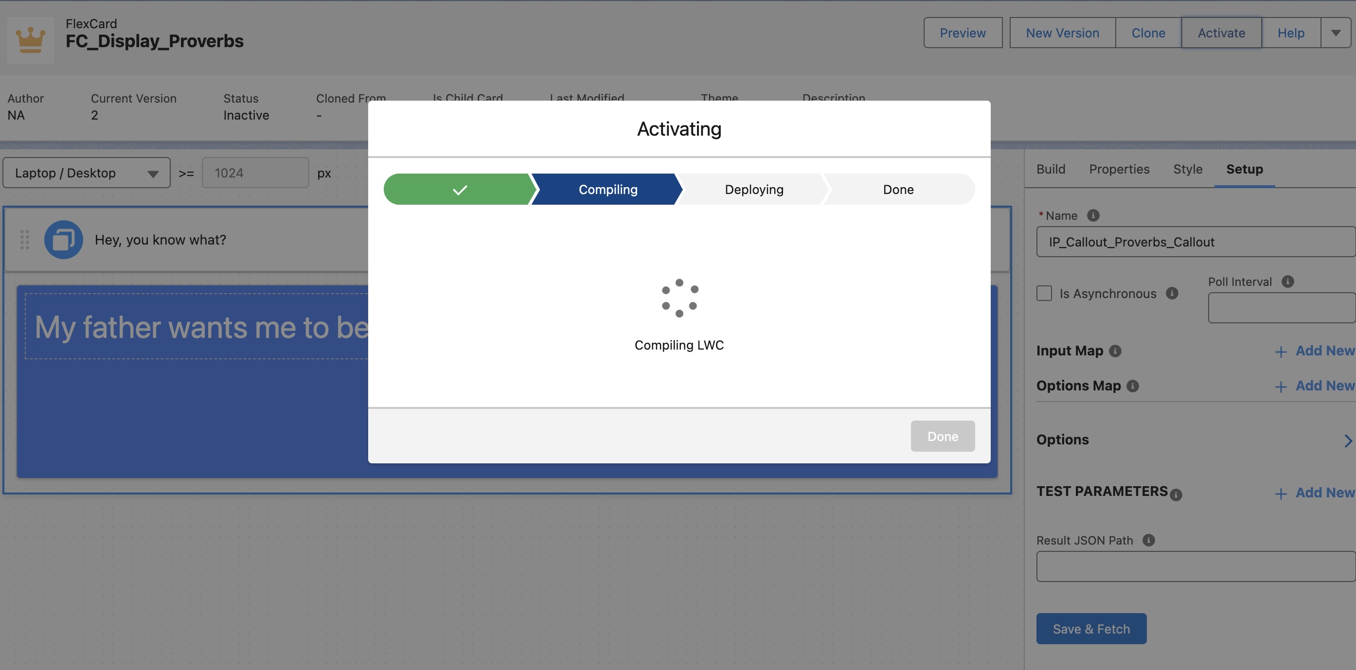 Flexcard - Activation
