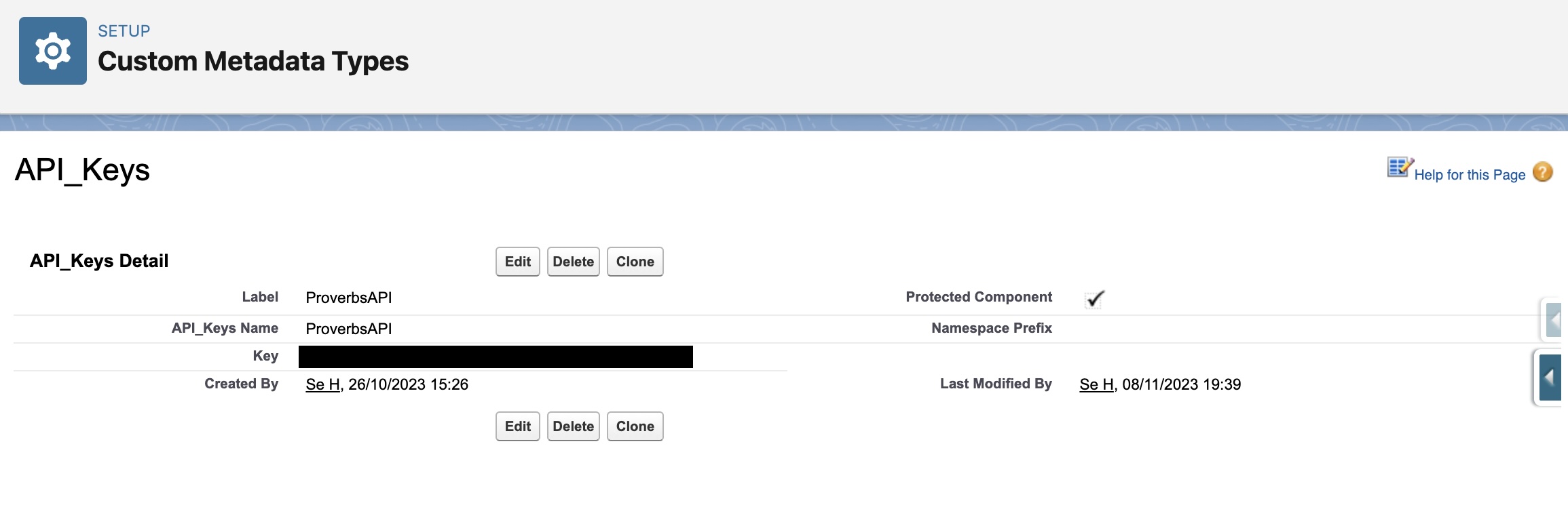 Custom Metadata Type Record