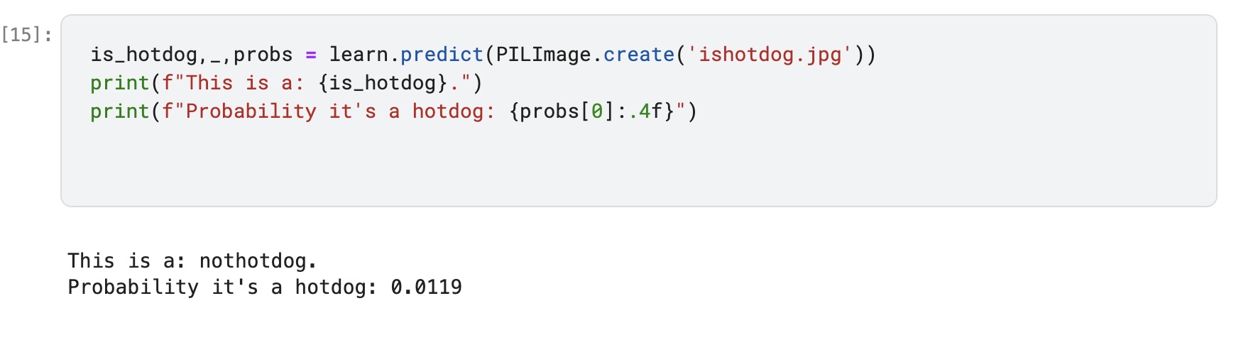 Verifying if it's a hot dog