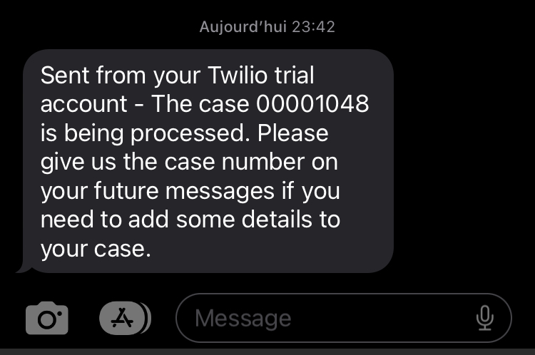 SMS received